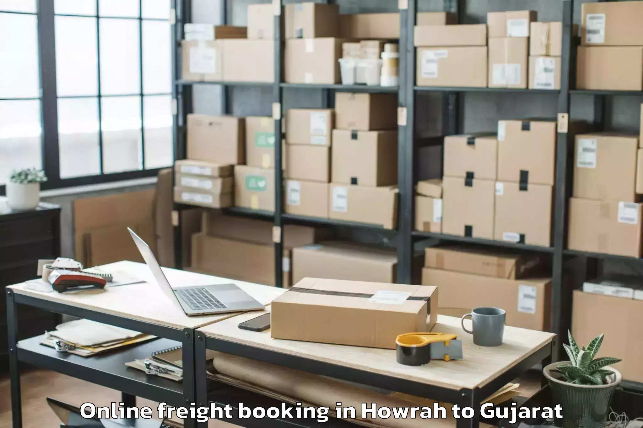 Expert Howrah to Vansda Online Freight Booking